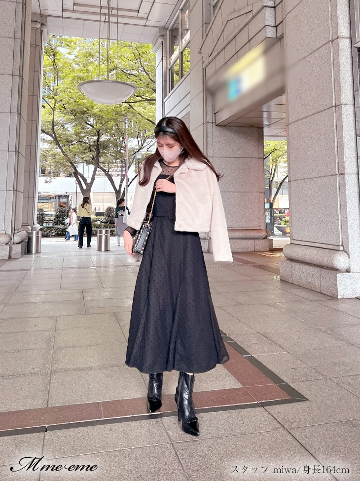 【SALE】Dot tulle short boots (eme10281)