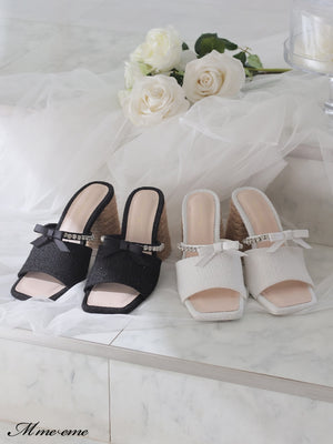 【SALE】Ribbon tweed mule (eme10312)