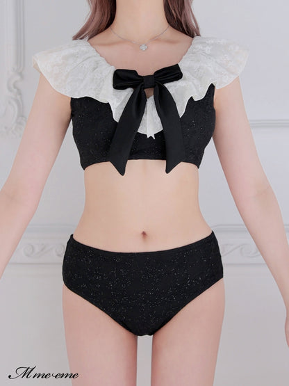 【SALE】Ribbon × glitter lace swimwear (eme10408)