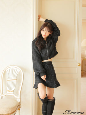 【SALE】Lame tweed mini skirt (eme10421)