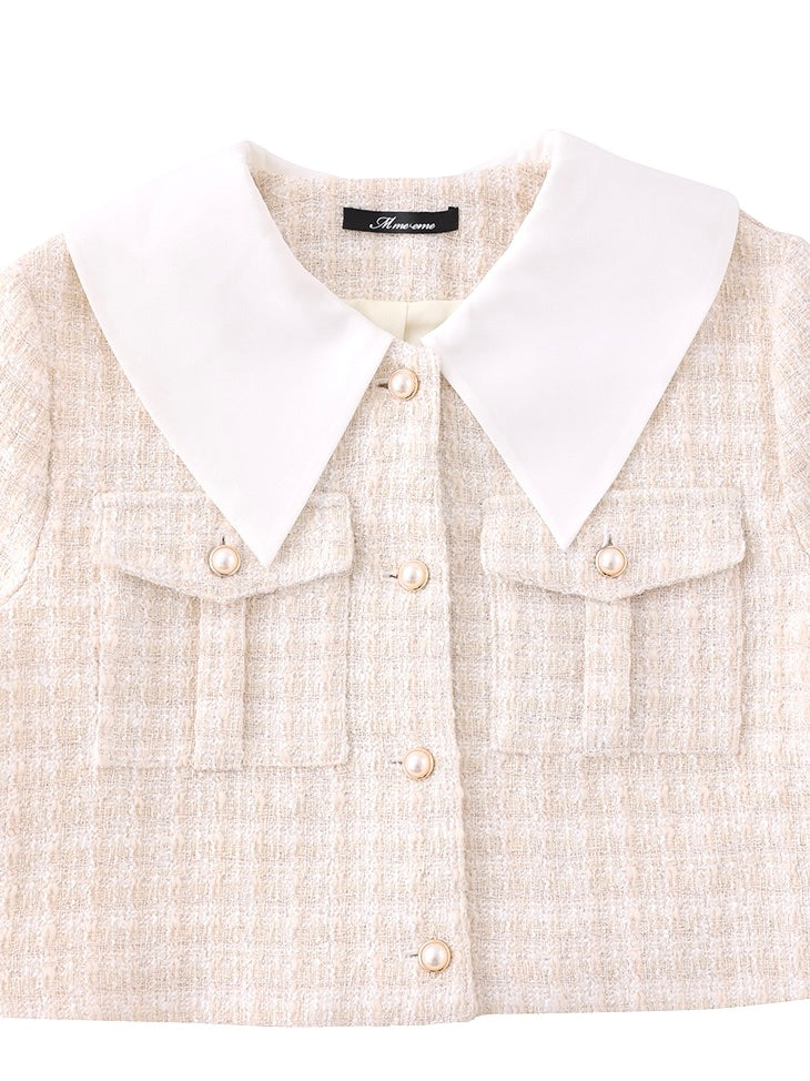 【SALE】Sweet spring tweed jacket (eme10337)