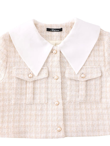 【SALE】Sweet spring tweed jacket (eme10337)