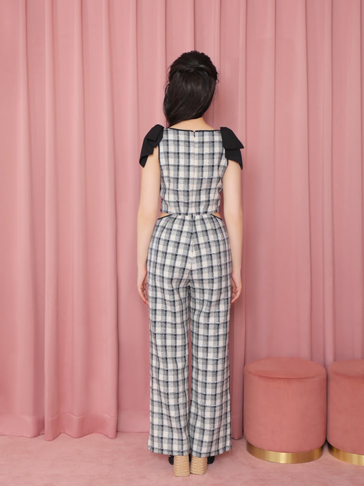 Lame tweed combinaison(eme10521)