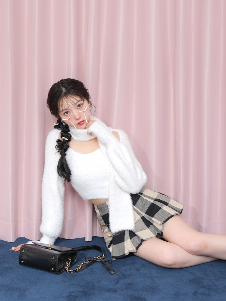 【SALE】Check box pleats skirt(eme10380)