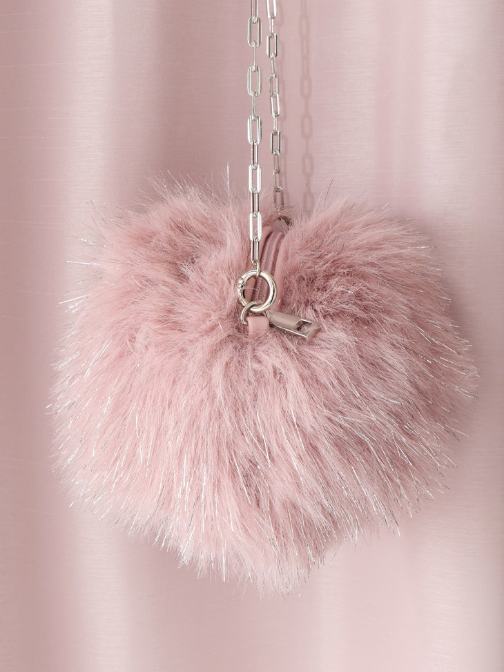 2way fake fur round bag(eme10472)