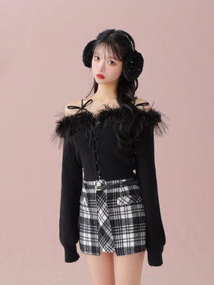 Feather ensemble knit tops(eme10366)