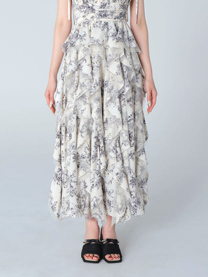 Spiral frill flower long onepiece(eme10540)