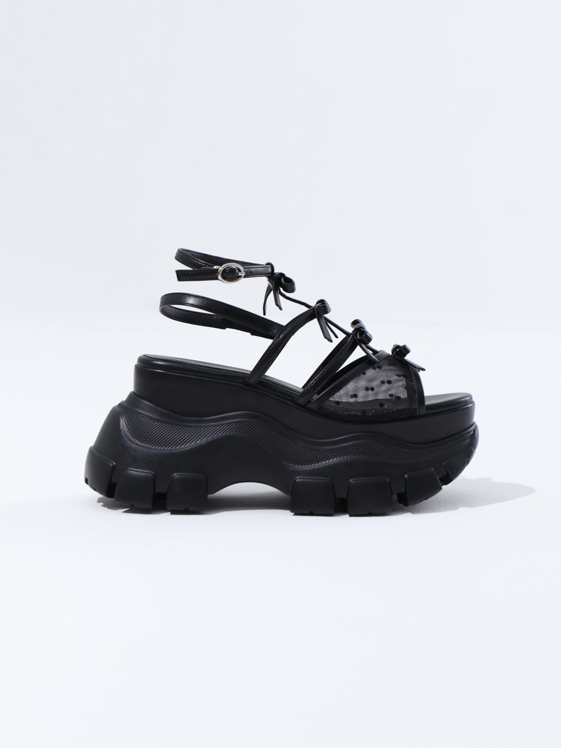 Sheer dot ribbon sport sandal(eme10539)