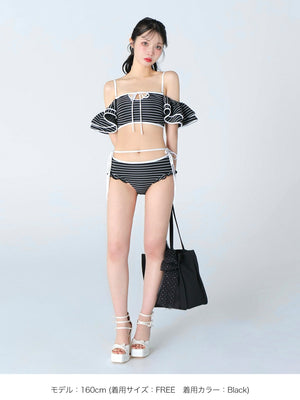 Ribbon frill border swimwear(eme10473)