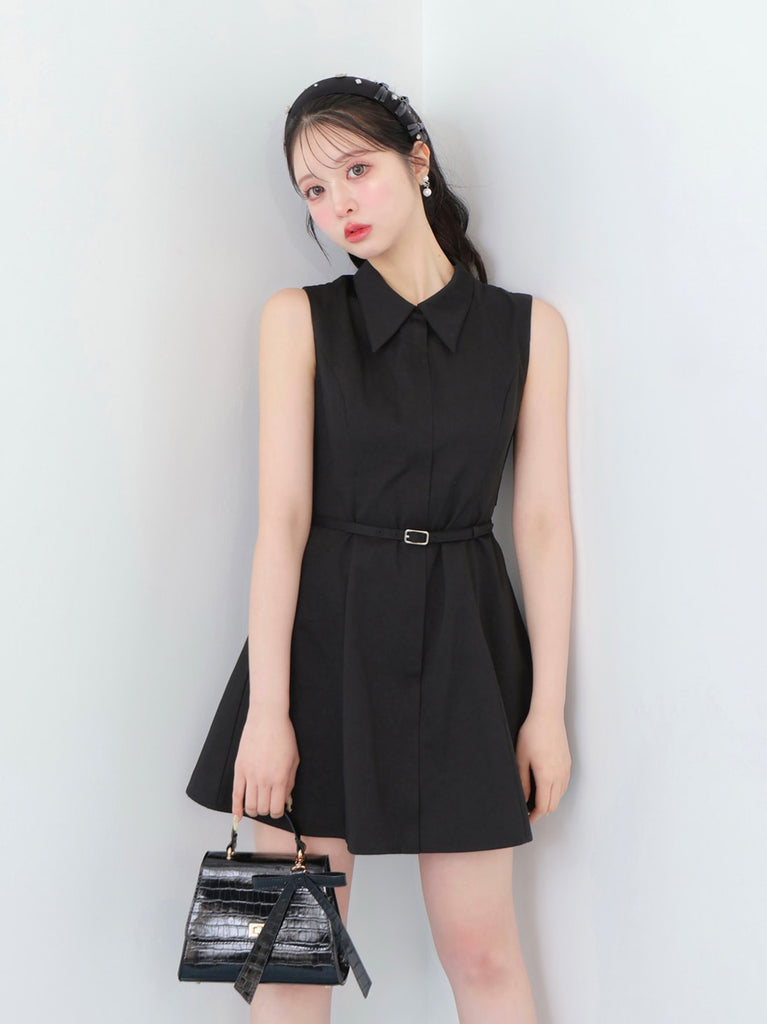 Back ribbon flare mini onepiece(eme10604)