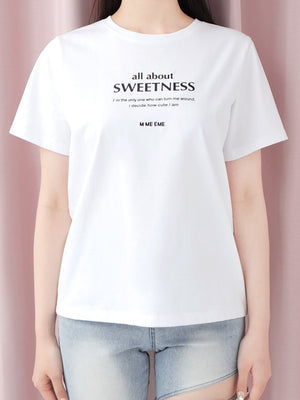Ribbon sweet logo t-shirt(eme10709)