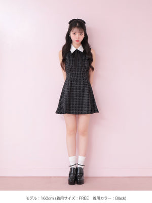 Bijou collar ribbon mini onepiece(eme10518)
