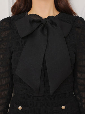 ribbon shirring mini onepiece(eme10719)