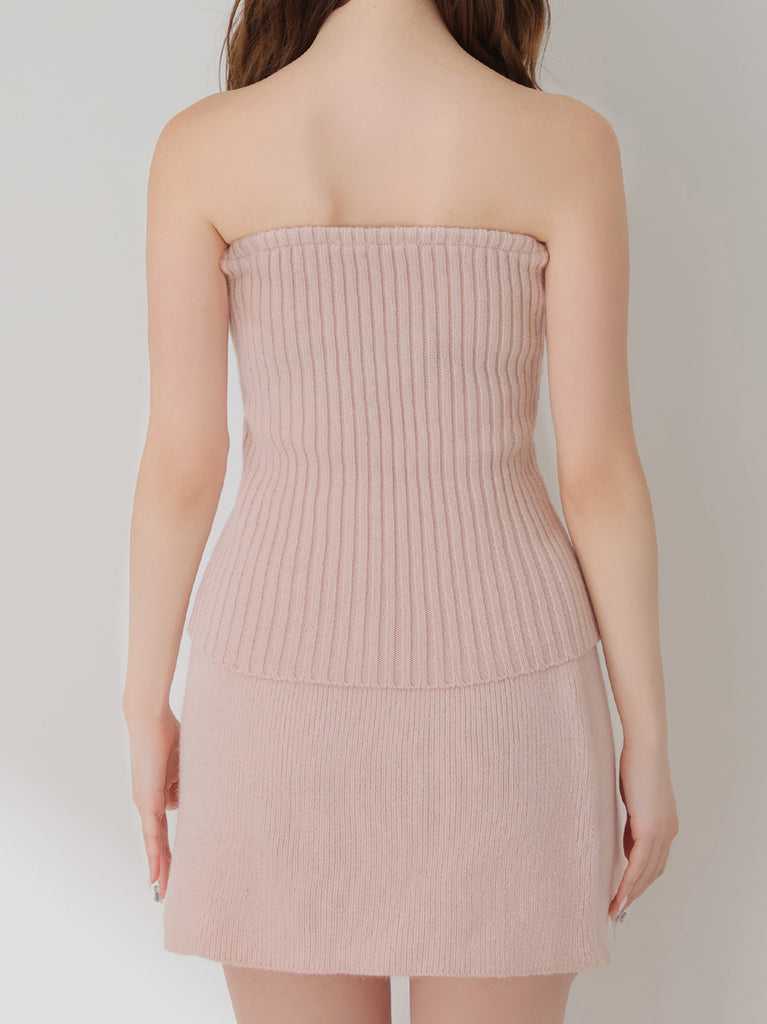 Lame gown layered knit set(eme11002)