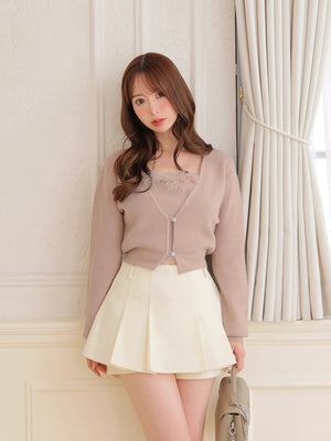 Feather knit cami cardigan(eme10750)