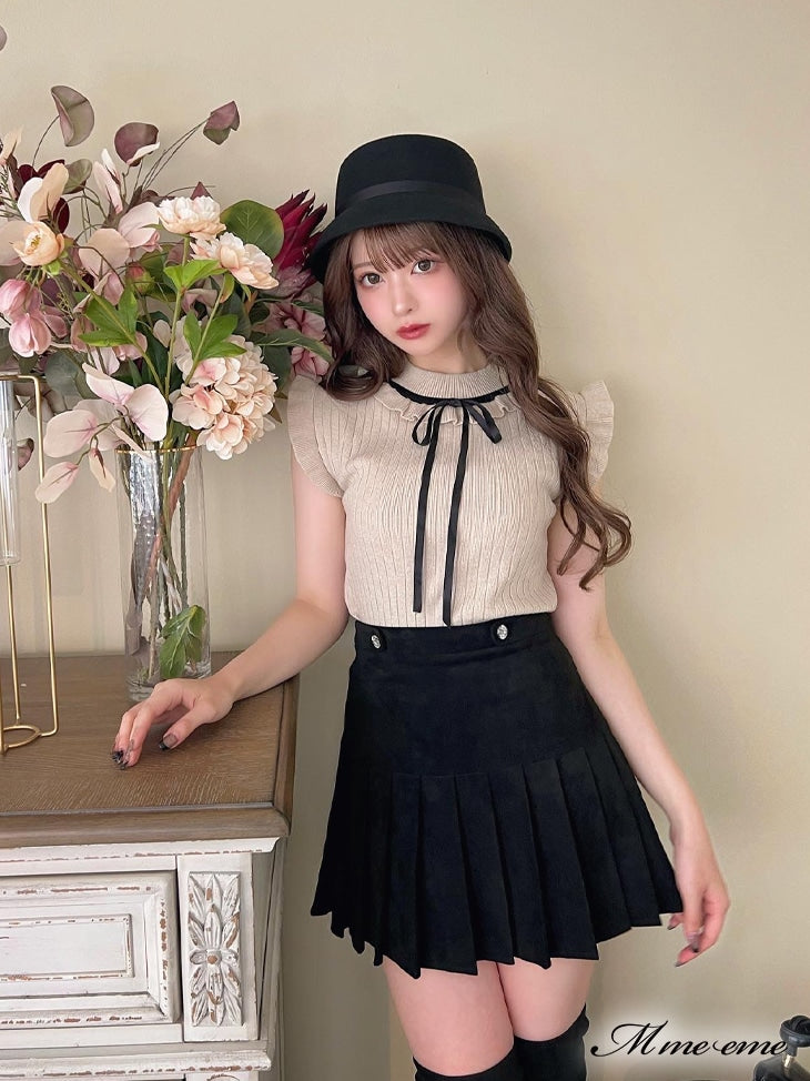 【SALE】Maid-like sleeveless knit (eme10232)