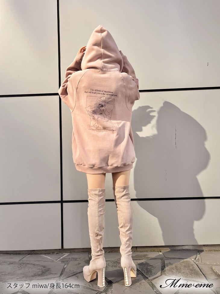 【SALE】Pearl heel knee high boots (eme10280)