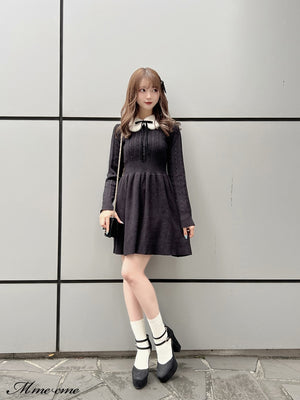 【SALE】Bijou pet flare knit dress (eme10254)