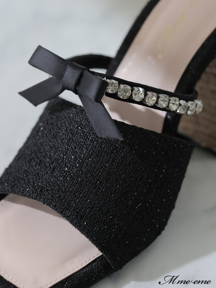 【SALE】Ribbon tweed mule (eme10312)