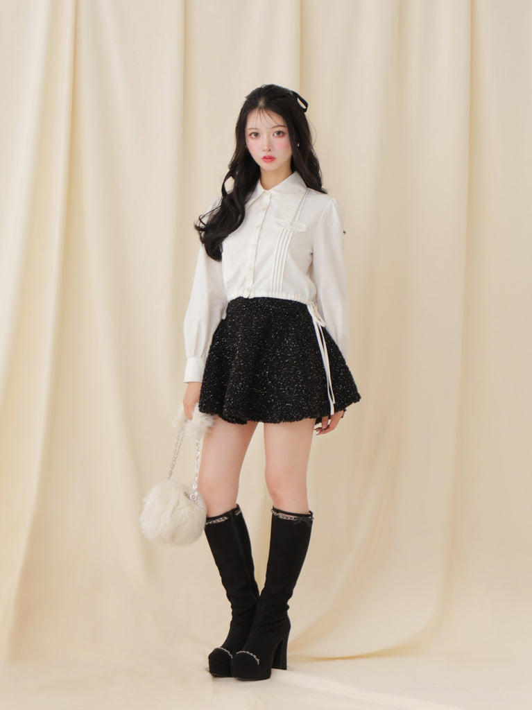 【SALE】Cut design chain long boots (eme10328)