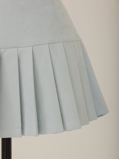 【SALE】Suede pleated skirt (eme10334)