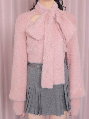 Scarf like shaggy knit tops (eme10372)