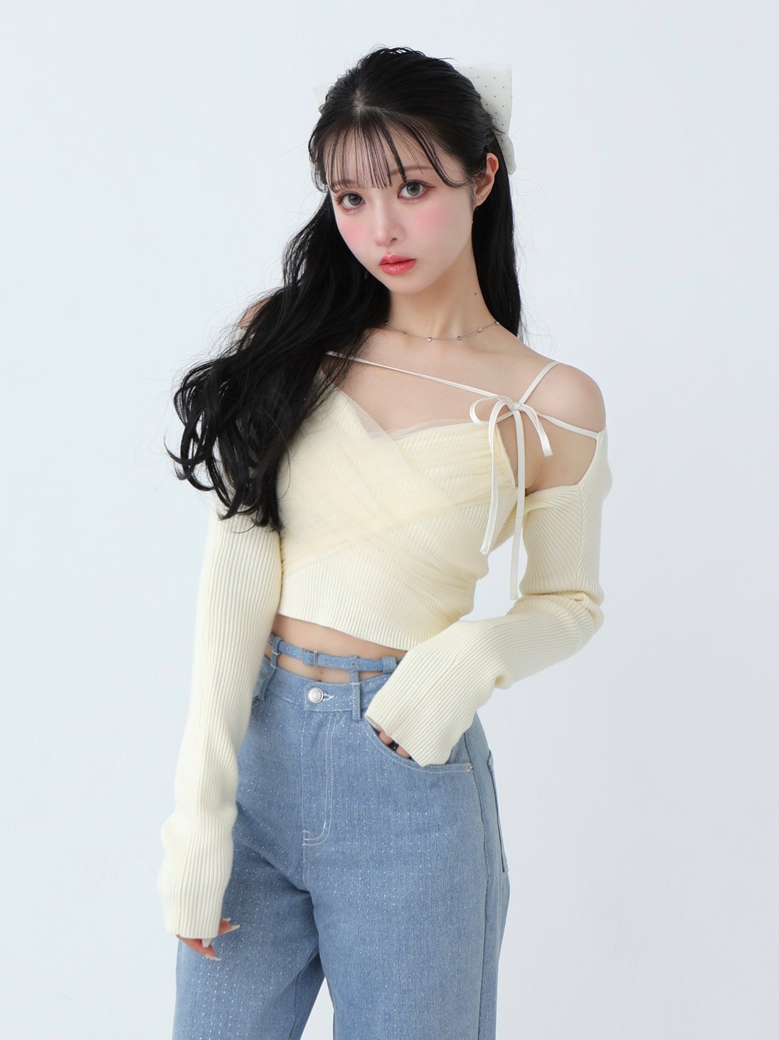 model：160cm　(size：F　color：Ivory)