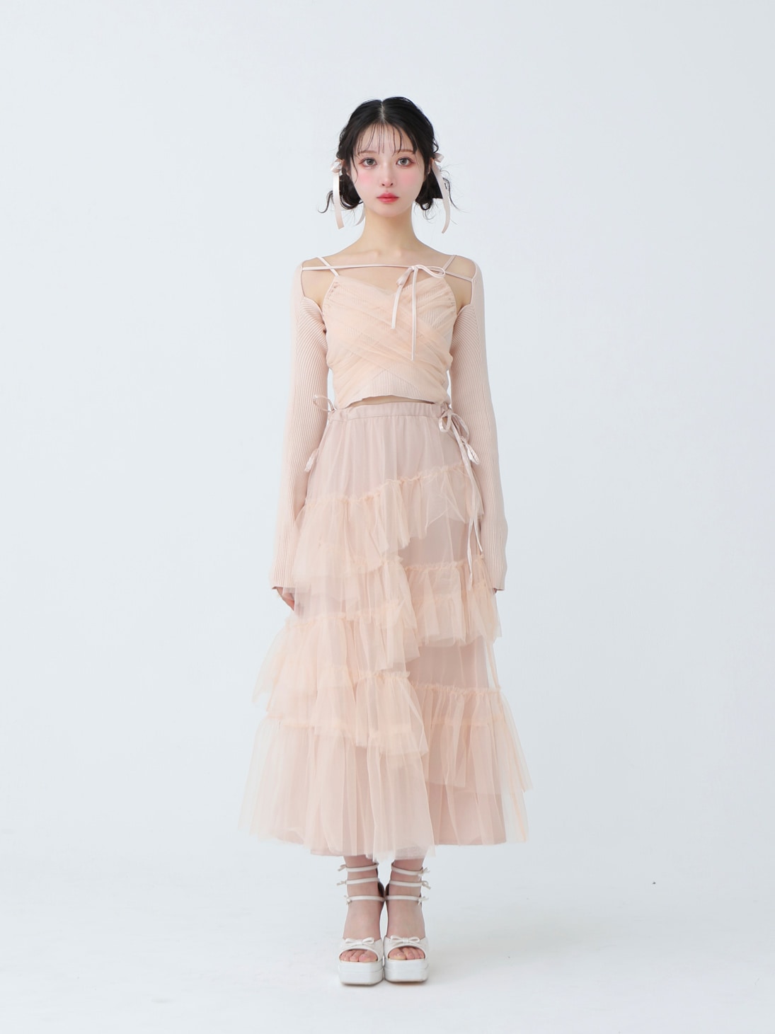 model：160cm　(size：F　color：Pink)