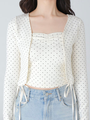 Back ribbon bear ensemble tops(eme10381)