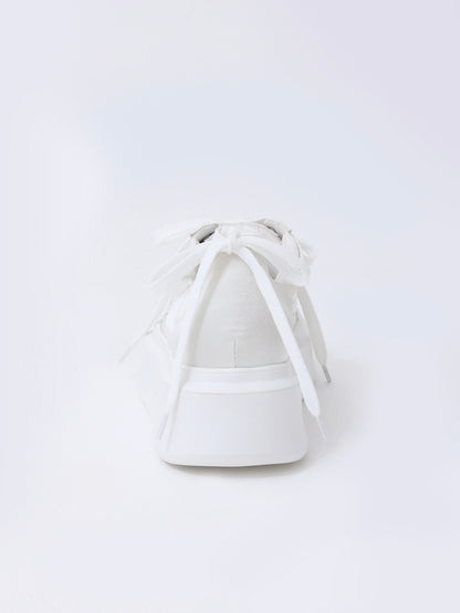 Ribbon beaded platform sneaker(eme10485)
