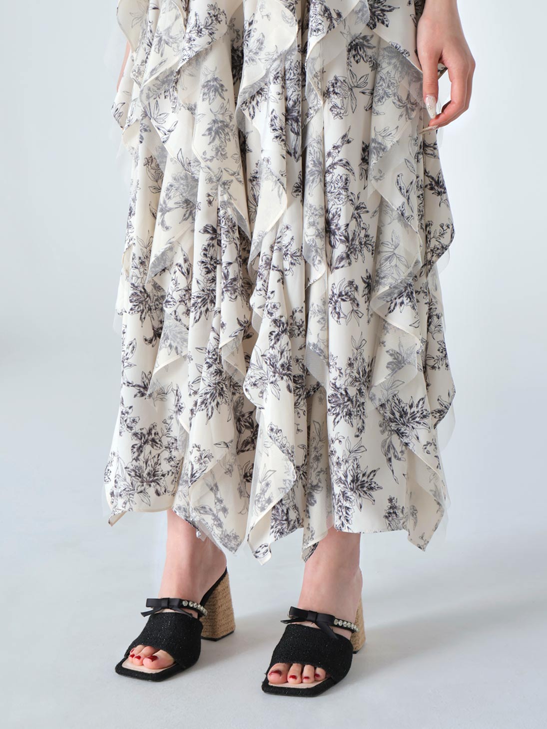 Spiral frill flower long onepiece(eme10540)