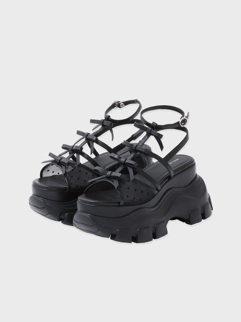 Sheer dot ribbon sport sandal(eme10539)