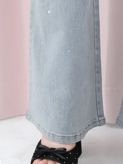 Ribbon bleach flare denim(eme10711)