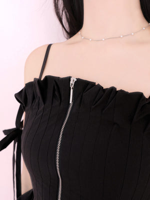 Side ribbon tiered onepiece(eme10497)