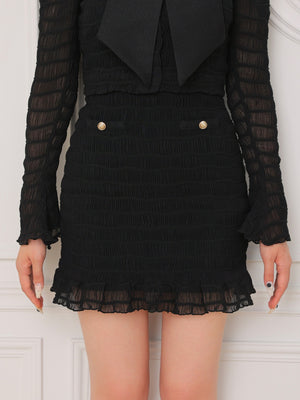 ribbon shirring mini onepiece(eme10719)