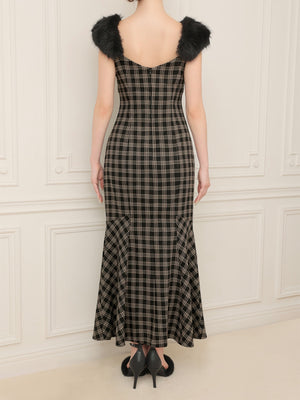 Fur sleeve mermaid onepiece(eme10718)