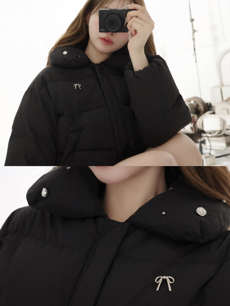 【SALE】Bijou cropped down jacket(eme10815)