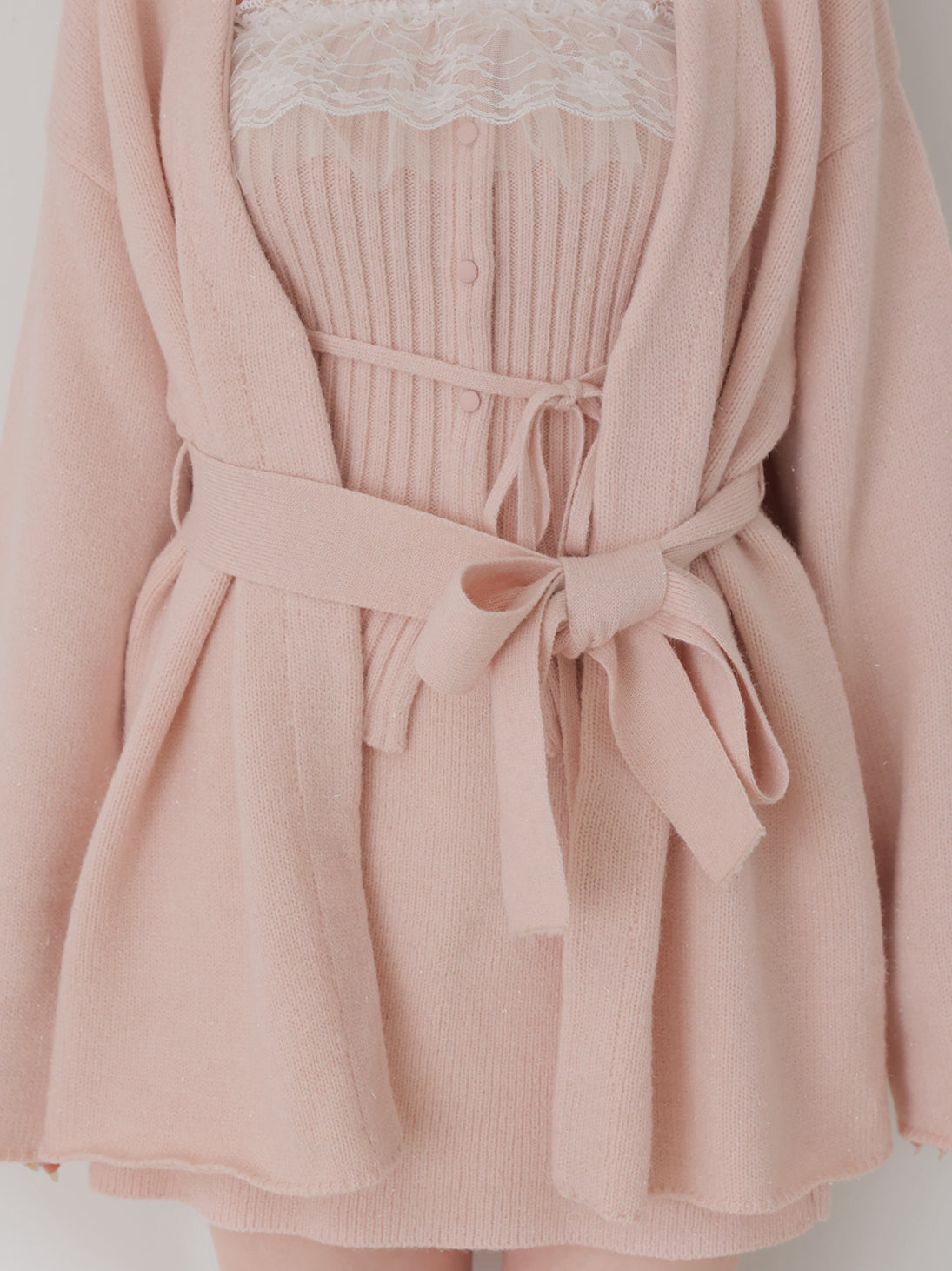 Lame gown layered knit set(eme11002)