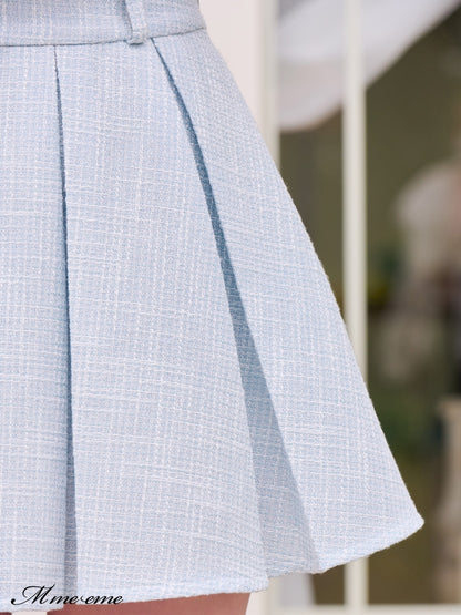 【SALE】Tweed pleated skirt (eme10414)