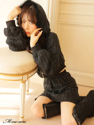 【SALE】Lame tweed mini skirt (eme10421)