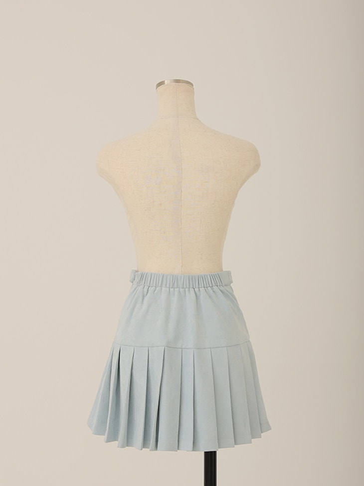 【SALE】Suede pleated skirt (eme10334)