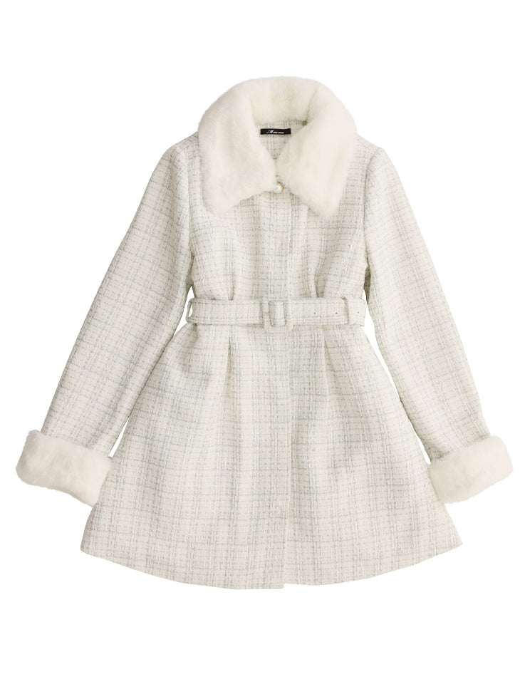 【SALE】Lame tweed fur coat (eme10508)