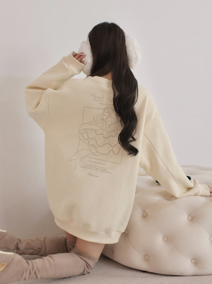 【sale】Back printed sweatshirt dress (eme10336)