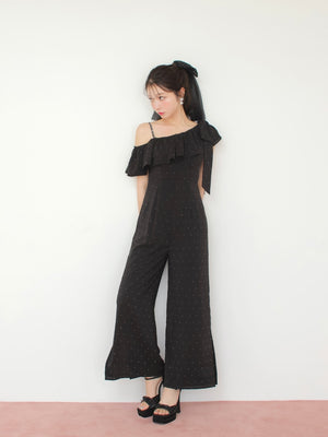 One shoulder ruffle all in one (eme10443)