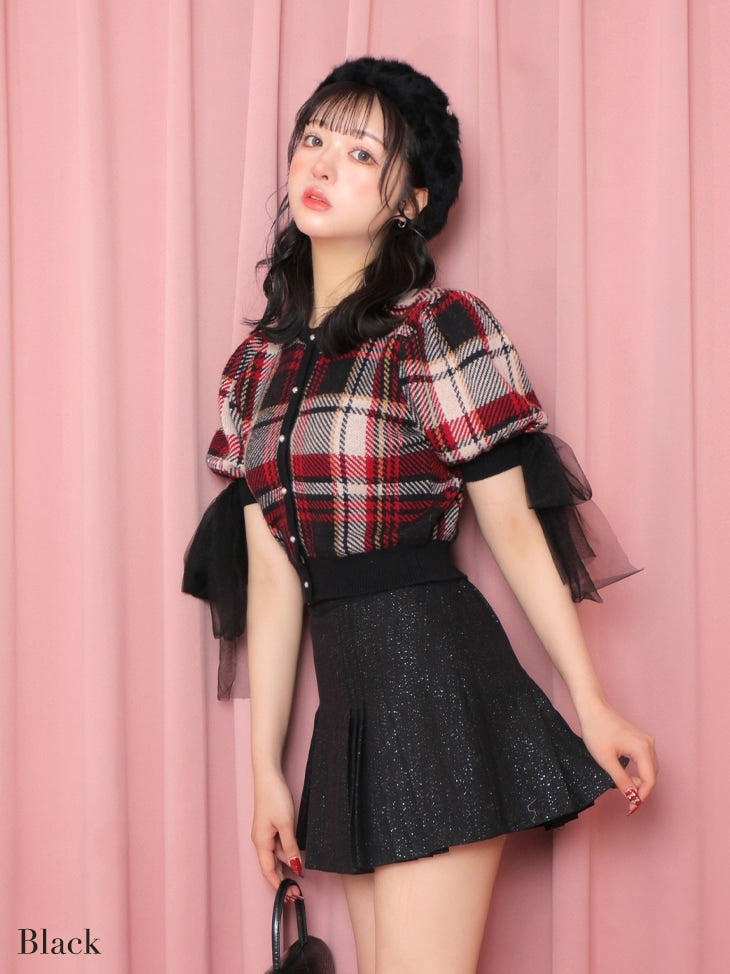 Belt design pleats mini skirt(eme10362)