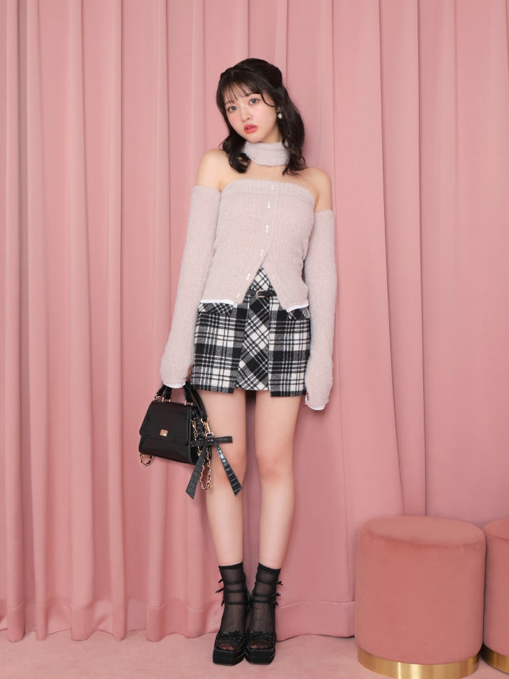 SALE】High waist check mini skirt(eme10449) – M me eme
