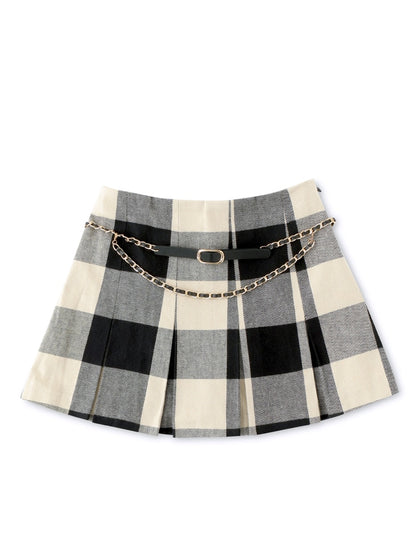 【SALE】Check box pleats skirt(eme10380)