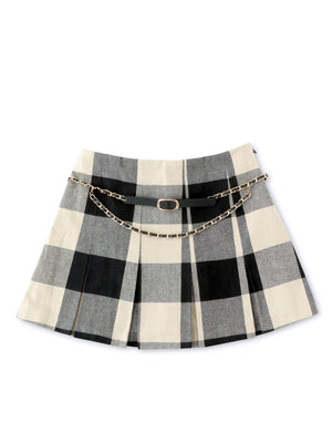 【SALE】Check box pleats skirt(eme10380)