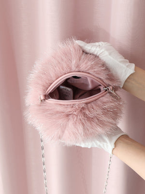 2way fake fur round bag(eme10472)