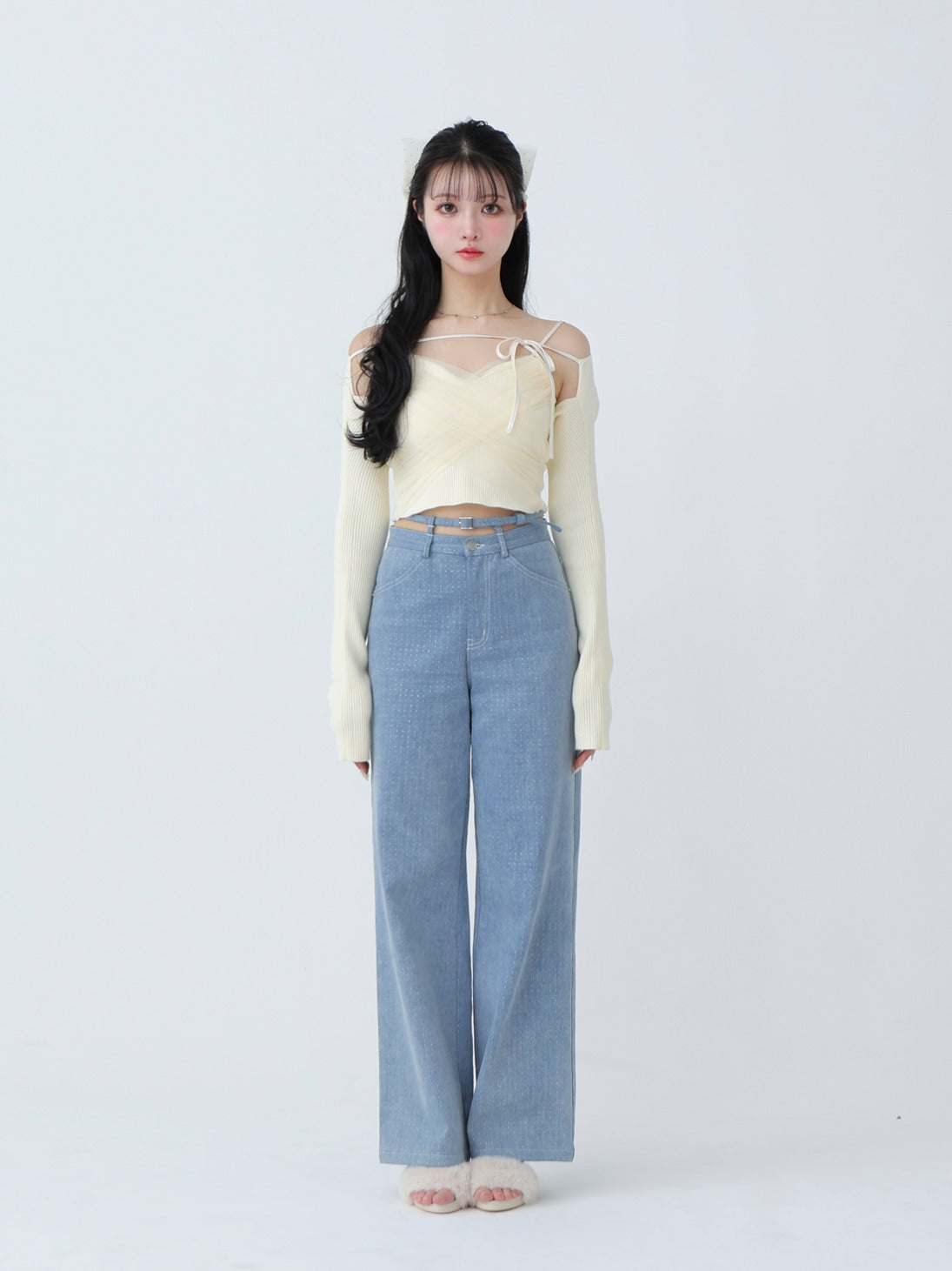 model：160cm　(size：F　color：Ivory)